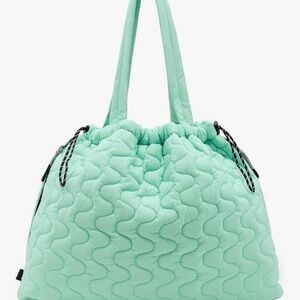 Free People Quilted Mint Tote with Drawstring
